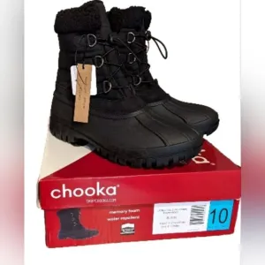 CHOOKA Womens Insulated Winter Snow Duck Boots Water Repellent Faux Shearling 10