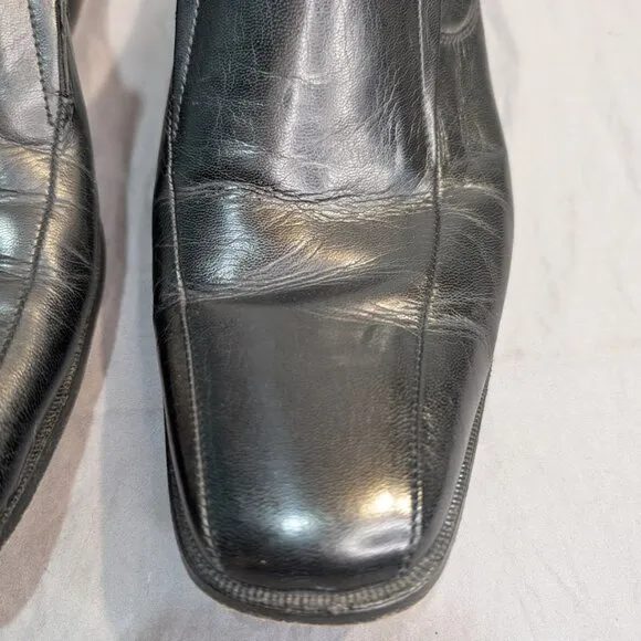 Christian Dior Black Leather Men Slip On Loafers Size 9