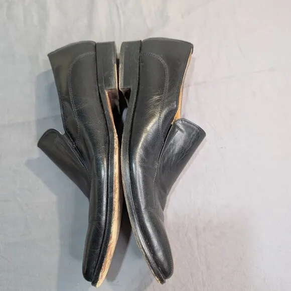 Christian Dior Black Leather Men Slip On Loafers Size 9