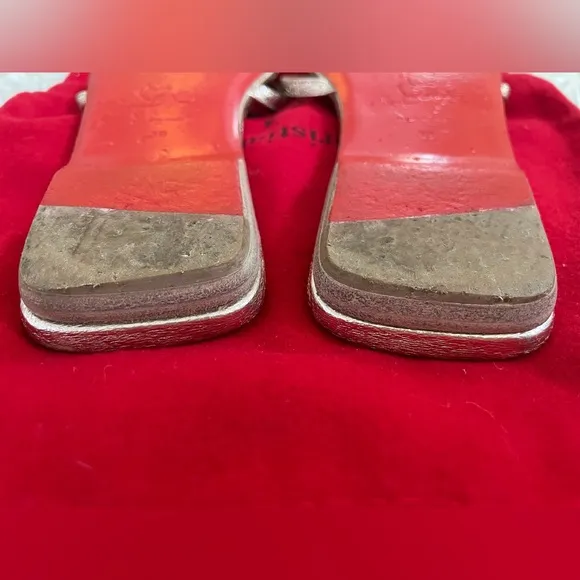 Christian Louboutin Atonetta Flat Sandals - Rose Gold size 38