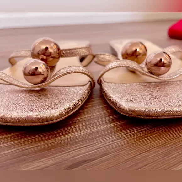 Christian Louboutin Atonetta Flat Sandals - Rose Gold size 38