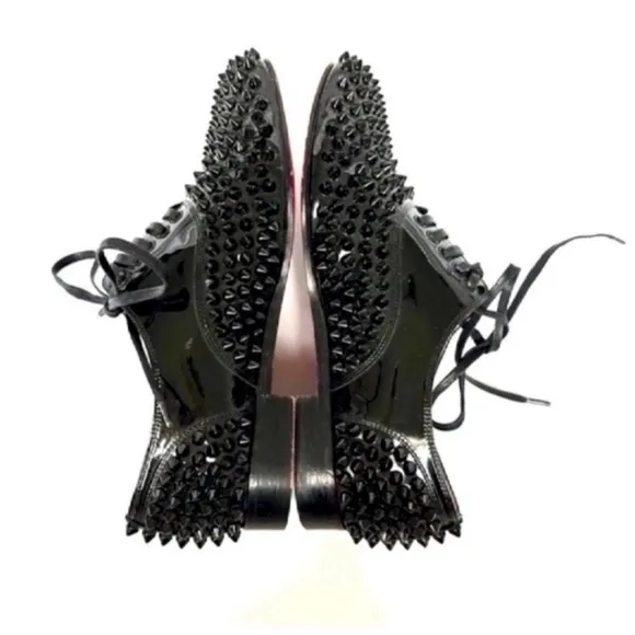 Christian Louboutin freddy studded spiked leather flats size 35