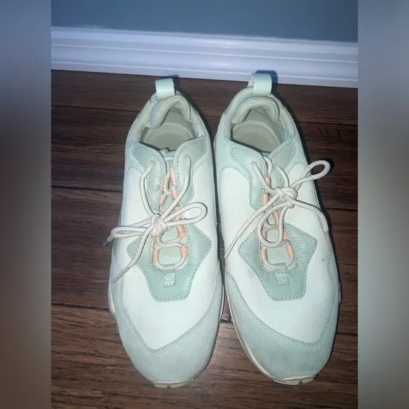 Chunky sneakers dad sneakers suede sneakers mint green neutral sneakers puma