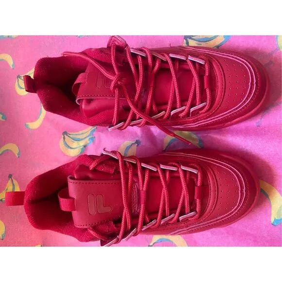 Chunky Red Fila Sneakers