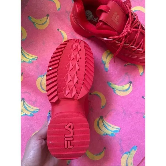 Chunky Red Fila Sneakers