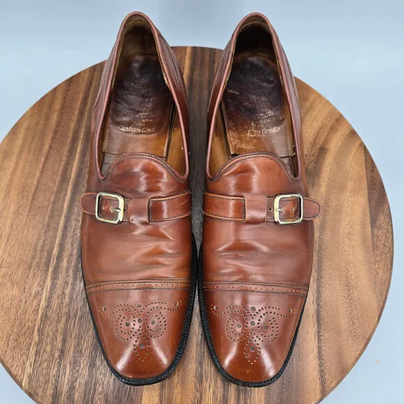Church's Loafers Men's 10.5 US 9.5 UK C Brown Leather Buckle Cap Toe Dress Shoes
