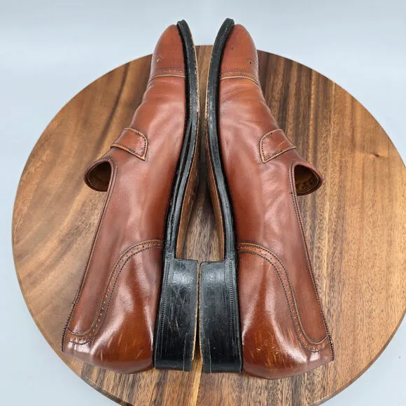 Church's Loafers Men's 10.5 US 9.5 UK C Brown Leather Buckle Cap Toe Dress Shoes