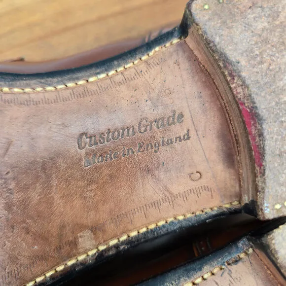 Church's Loafers Men's 10.5 US 9.5 UK C Brown Leather Buckle Cap Toe Dress Shoes