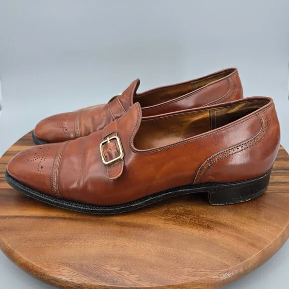 Church's Loafers Men's 10.5 US 9.5 UK C Brown Leather Buckle Cap Toe Dress Shoes