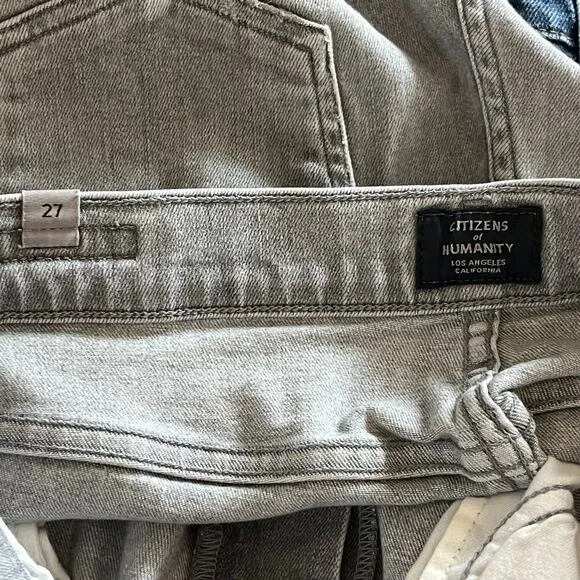 Citizens of Humanity Ash Grey Drew Flounce High Rise Jeans Sz 27