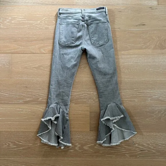Citizens of Humanity Ash Grey Drew Flounce High Rise Jeans Sz 27