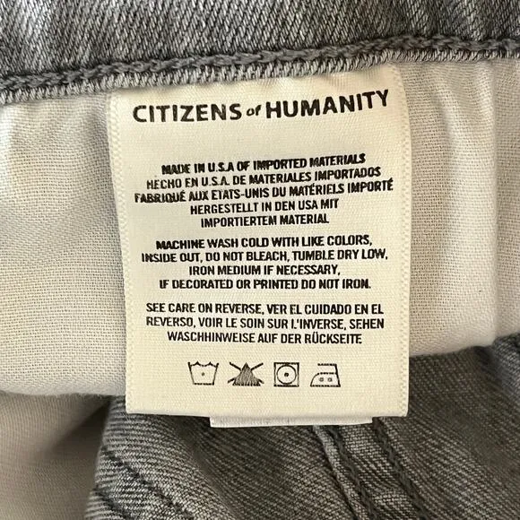 Citizens of Humanity Ash Grey Drew Flounce High Rise Jeans Sz 27