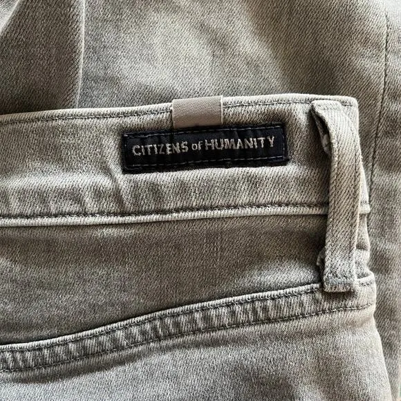 Citizens of Humanity Ash Grey Drew Flounce High Rise Jeans Sz 27