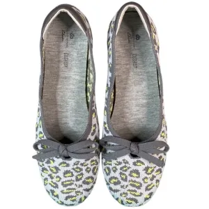 Clarks | Carly Hope Grey Neon Leopard Print Flats Cloudstepper 9M