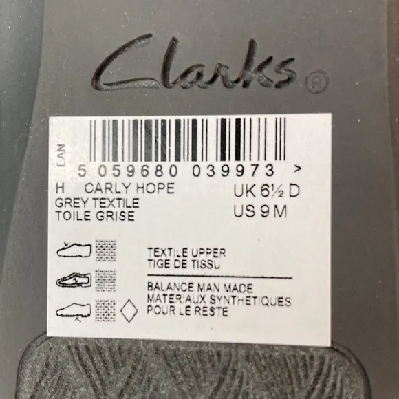 Clarks | Carly Hope Grey Neon Leopard Print Flats Cloudstepper 9M