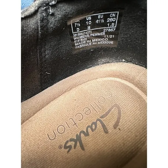 Clarks Collection Leather Slip On Loafers Comfort Casual Shoes Black‎ size 10