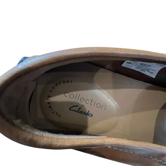 Clarks Collection Markman Plain Tan Leather Loafers Men's US 13 EU 47