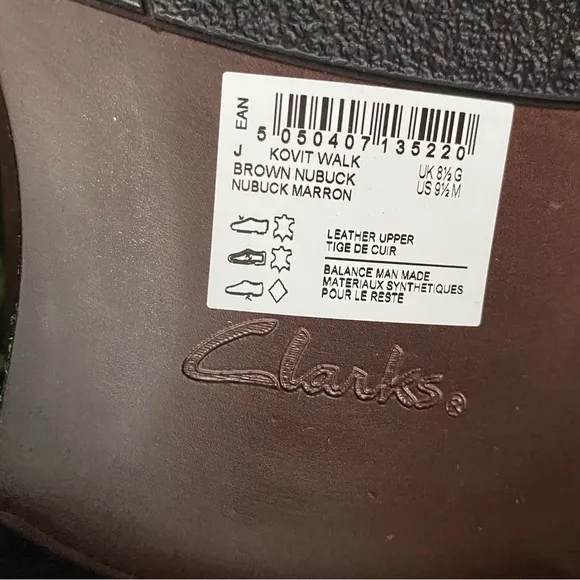 Clarks Loafers Kovit Walk Brown Nutbuck Dress Shoes