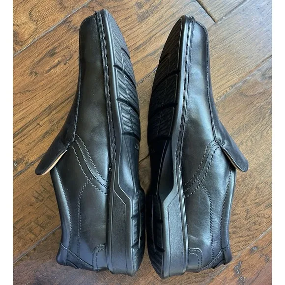 Clarks Mens‎ Escalade Step Slip-On Comfort Loafer Black Leather Size 15 M NEW