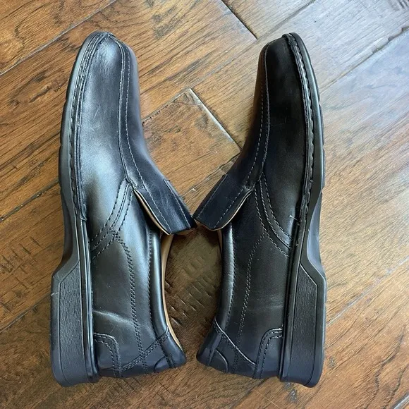 Clarks Mens‎ Escalade Step Slip-On Comfort Loafer Black Leather Size 15 M NEW