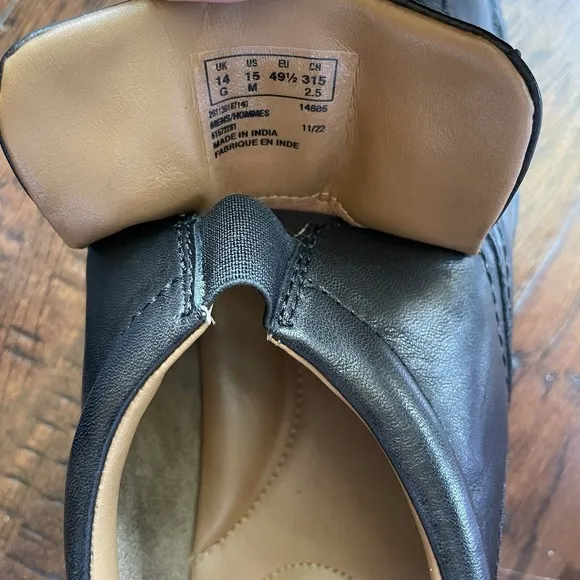 Clarks Mens‎ Escalade Step Slip-On Comfort Loafer Black Leather Size 15 M NEW