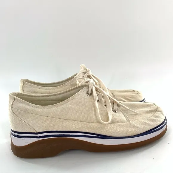 Clarks womens chunky sneakers size 7.5 canvas platforms Lace up retro