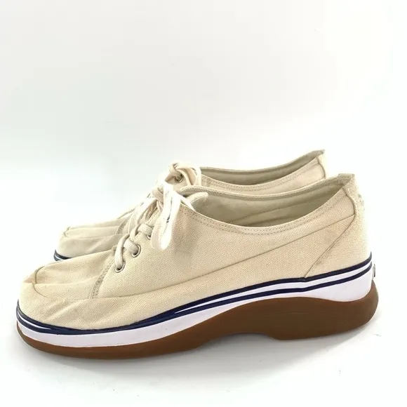 Clarks womens chunky sneakers size 7.5 canvas platforms Lace up retro