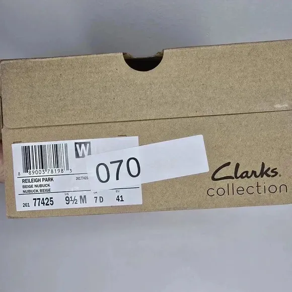 CLARK'S Women's Reileigh Park Flat Thong Sandal Resort Summer Beige Leather 9.5