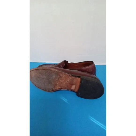 Classic Brown Leather Penny Loafers Dress Shoes Slip-On Business Casual‎