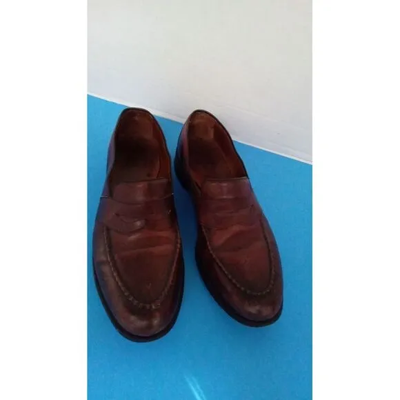 Classic Brown Leather Penny Loafers Dress Shoes Slip-On Business Casual‎