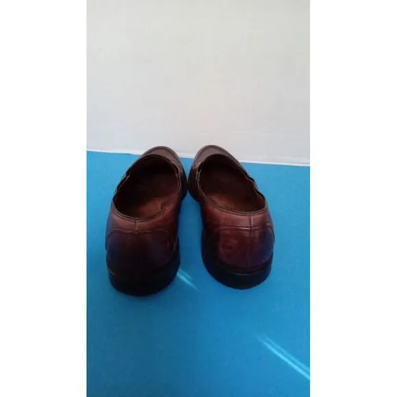 Classic Brown Leather Penny Loafers Dress Shoes Slip-On Business Casual‎