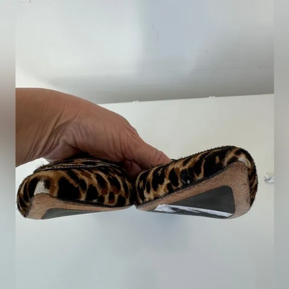 ⚡️Classic M. Gemi Cheetah Leopard Print Calf Fur Pointed Toe Flats Italy Size 39