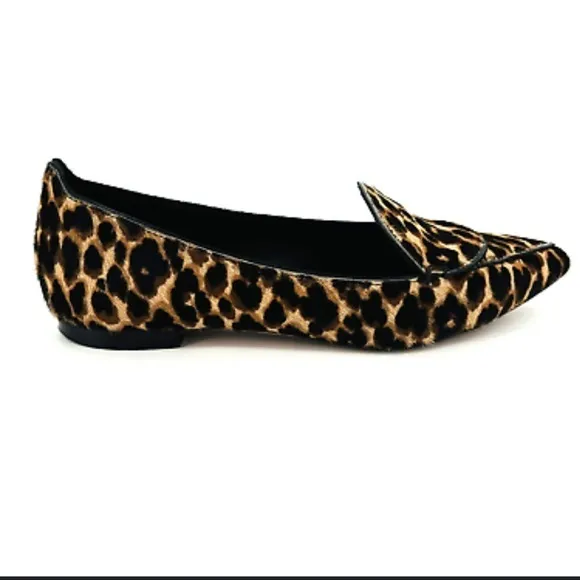 ⚡️Classic M. Gemi Cheetah Leopard Print Calf Fur Pointed Toe Flats Italy Size 39