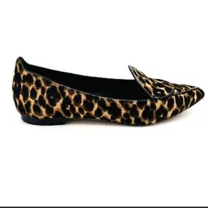 ⚡️Classic M. Gemi Cheetah Leopard Print Calf Fur Pointed Toe Flats Italy Size 39