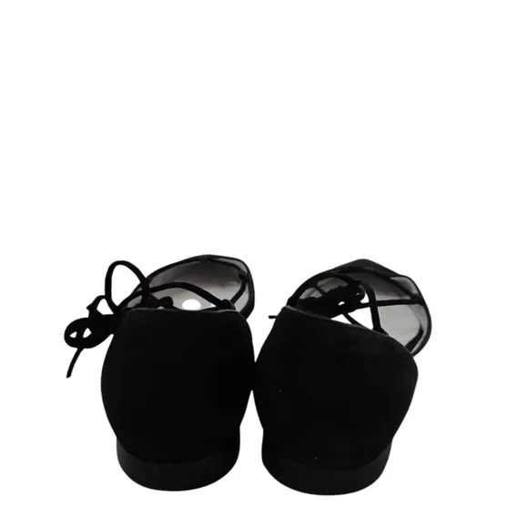 Clorinda Antinori Black Ballet Lace Up Flats, size 37