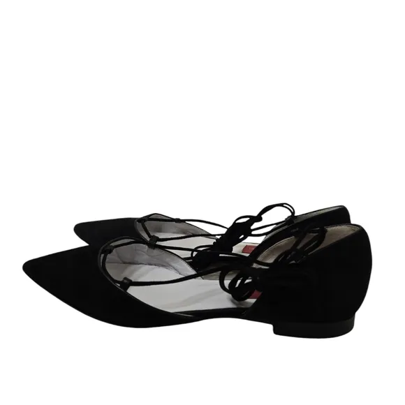 Clorinda Antinori Black Ballet Lace Up Flats, size 37