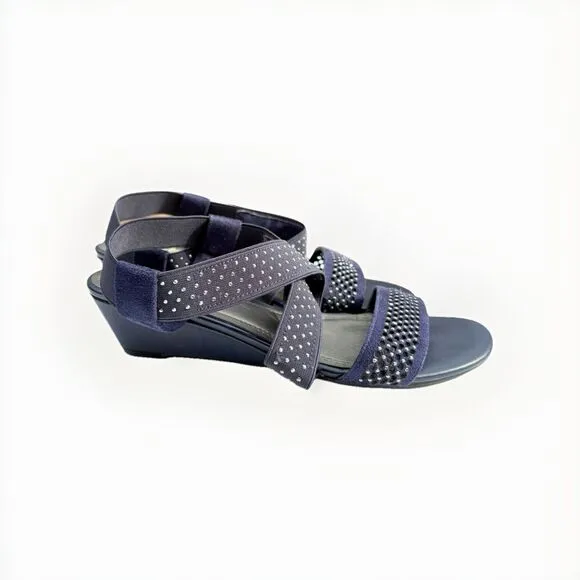 Coach and Four Navy Blue Strappy Sandals – Women’s Size 6 M