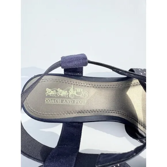 Coach and Four Navy Blue Strappy Sandals – Women’s Size 6 M