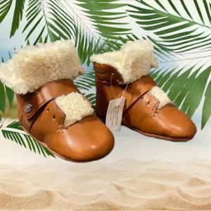 Coach Baby Boots 6-9 months  Brown Faux Leather Urban Hiker  Snow New US 3