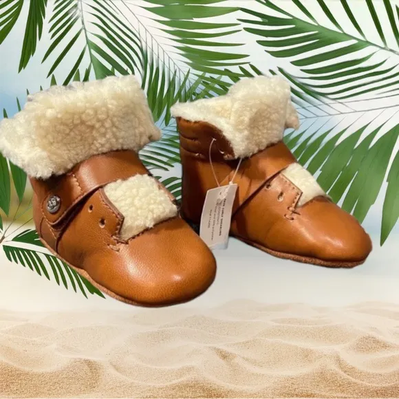 Coach Baby Boots 6-9 months  Brown Faux Leather Urban Hiker  Snow New US 3