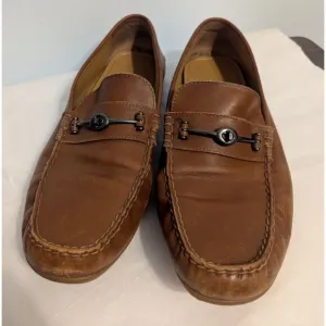 COACH Mott Driver Horse Bit Loafers Mens 11.5 Brown Leather Slip On Shoes Moc