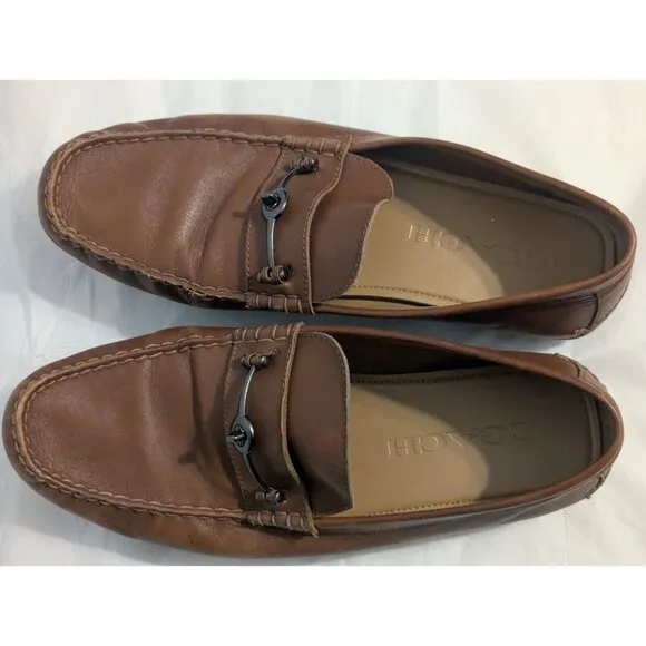 COACH Mott Driver Horse Bit Loafers Mens 11.5 Brown Leather Slip On Shoes Moc