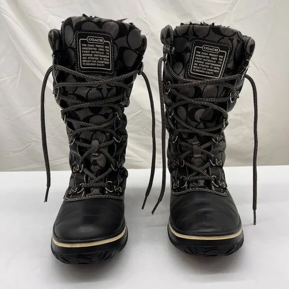 COACH Signature Shaine Snow Boots Size 6B