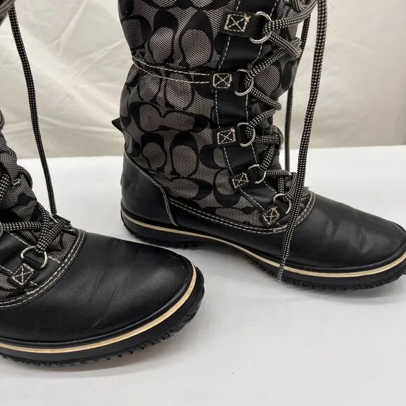 COACH Signature Shaine Snow Boots Size 6B