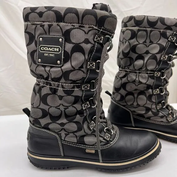 COACH Signature Shaine Snow Boots Size 6B