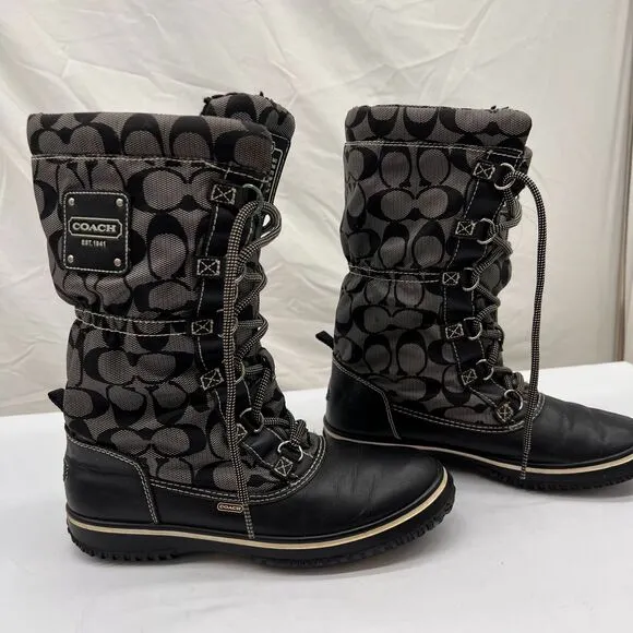 COACH Signature Shaine Snow Boots Size 6B