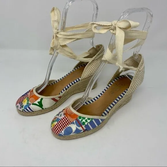 Coach Lace-up Patchwork Espadrilles- Size 7