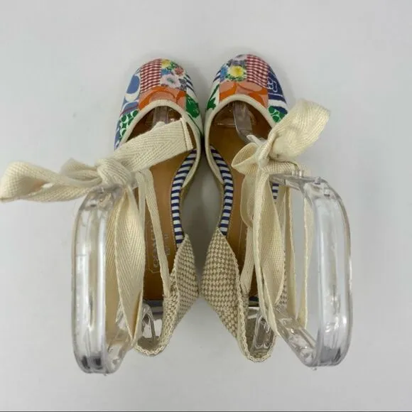 Coach Lace-up Patchwork Espadrilles- Size 7