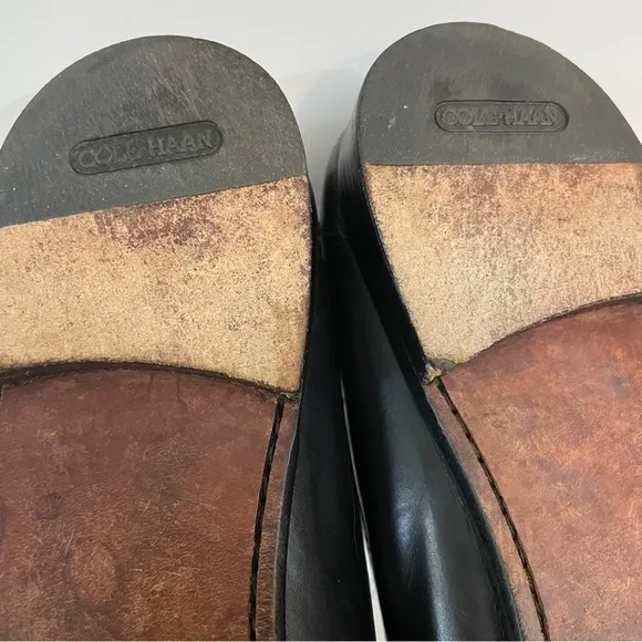 Cole Haan Black Leather Horse Bit Driver Loafers Size 10
