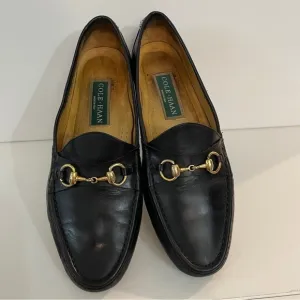 Cole Haan Black Leather Horse Bit Driver Loafers Size 10